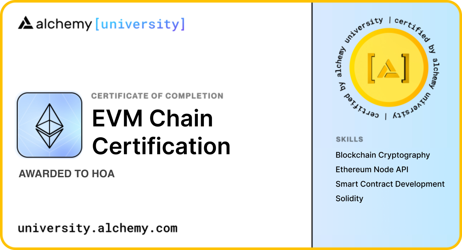 Alchemy EVM Chain Certification